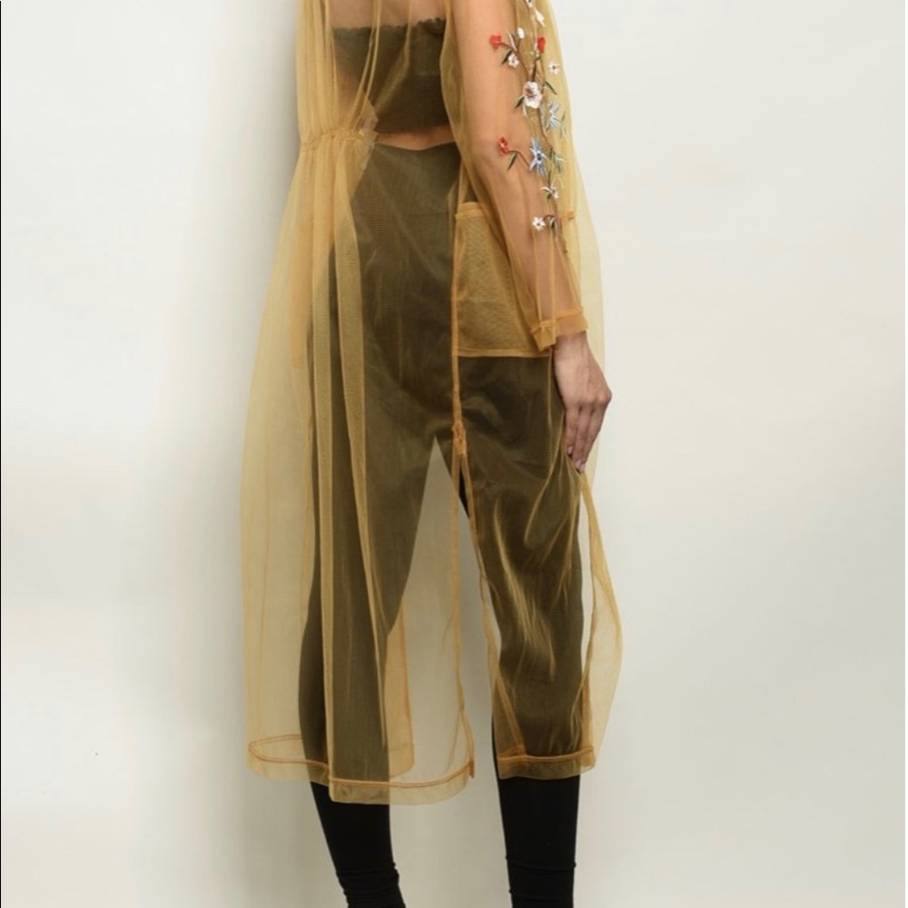 SOLD Mustard and Floral Women’s Kimono